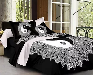 Cotton Blend Traditional Mandala Jaipuri Printed king Bedsheet With 2 Pillow Set - Picture 1 of 2