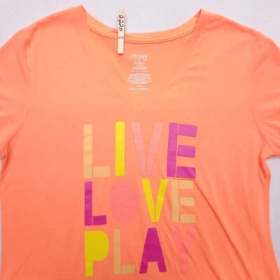 Camiseta Danskin Now Informal Gráfica Manga Corta Mujer Talla Grande L Naranja Foto 1 de 4