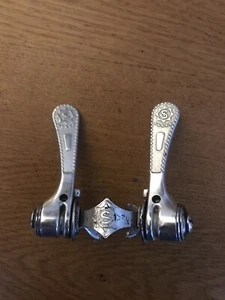 VINTAGE SIMPLEX RETROFRICTION BAND ON DOWN TUBE GEAR LEVERS NICE CONDITION - Picture 1 of 5