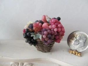 Artisan Hope Elliott Fruit Basket Arrangement Grapes + Dollhouse Miniature 1:12 - Picture 1 of 23