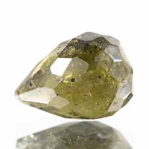 2.15ct MOLDAVITE tektite faceted loose gem DROP 8x6.6MM + COA #CM1082 - Picture 1 of 6