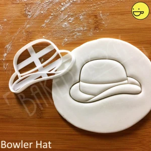 Bowler Hat cookie cutter | Little Man Gentleman 1st birthday dapper kid biscuit - Picture 1 of 6