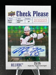 2022-23 Upper Deck Allure Check Please Auto MARCUS FOLIGNO 23/25 Minnesota Wild