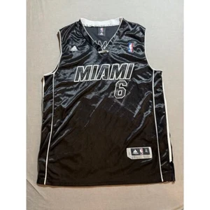 Miami Heat Lebron James #6 Adidas Jersey Sleeveless Back In Black Out Mens XL. - Picture 1 of 12