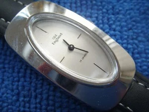 LADIES VINTAGE  OLD ENGLAND SWISS WATCH NEW EXTRA LONG LEATHER STRAP - Picture 1 of 1