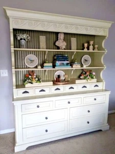 FRENCH COUNTRY IVORY HUTCH CUSTOM MADE RETAIL $4500.00 - Picture 1 of 4