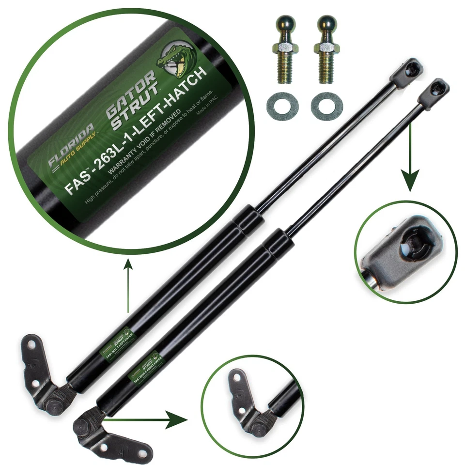 Dos soportes de elevación de escotilla trasera FAS-263-L-R-2 para Toyota Celica 2000-2005 con studs Foto 1 de 4