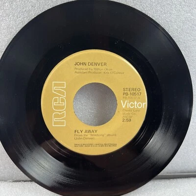 John Denver Fly Away/Two Shots 7” Vinyl Record RCA 1975 - Image 1 of 4