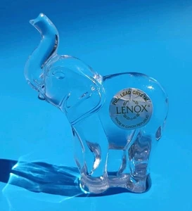Lenox Voll Bleikristall Elefant Rüssel Klar Figur Tschechien 3" Groß - Bild 1 von 9