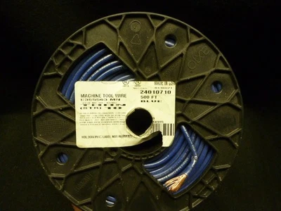 #10 AWG THHN MTW THWN Stranded Copper Wire 500 ft Roll General Cable Blue - Image 1 of 3