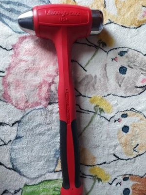Snap On 工具 全新 40 盎司 红色 软握 Dead Blow Ball Peen Hammer HBBD40 — 第 1/4 张图片