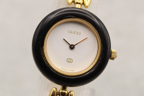[Ecc+5] Orologio Donna Vintage Gucci 11 12 Cambio Lunetta 26mm Quadrante Bianco QZ Giappone