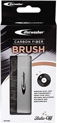 Discwasher RDCFBZ Carbon Fiber Vinyl Record Cleaning Anti-Static Brush (Silver) - Image 1 of 2