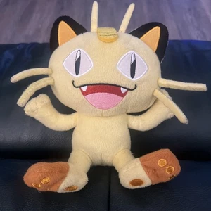 Pokemon Plush Meowth Tomy 2017 Open Mouth & Eyes Nintendo Cat Stuffed Animal Toy - Picture 1 of 4