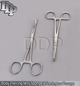 Mini esponja perforación corporal y fórceps Penington SIN RANURA 6" septum nariz lengua - Imagen 1 de 3