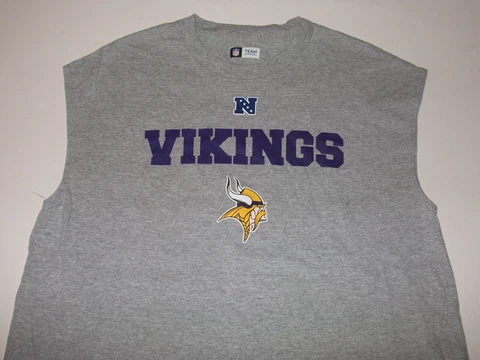 Minnesota Vikings NFL Football T-shirt Tank Large Cotton Blend Cover