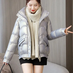 Ladies Winter Padded Bubble Coat Jacket  Ski Warm Insulated Parka Shiny Thicken  - Picture 1 of 17