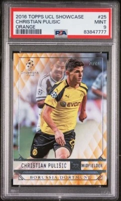 2016-17 Topps Champions League Showcase Orange Rookie Christian Pulisic PSA 9 - Image 1 of 2