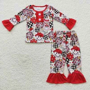 Hoho Howdy Country Baby Girls Christmas Pajama Set Holiday Gift Boutique Outfit - Picture 1 of 4