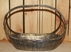 Antique hand made metal mesh basket