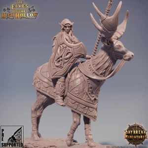 Monted Elf Marra on Deer, Wargames RPG DnD Fantasía Elfos Elfos Guerrero Miniatura - Imagen 1 de 3