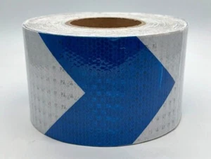 Blue & White Arrow Safety DIY Reflective Tape Vinyl Self-Adhesive - Picture 1 of 1