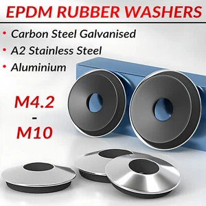 4.2MM - 30MM BONDED TEK SCREW SEALING ROOFING WASHERS EPDM RUBBER WATERPROOF - Picture 1 of 25