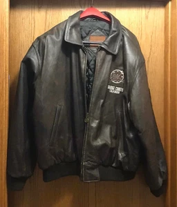 Vintage 1997 Planet Hollywood Orange County CA Leather Bomber Jacket, Size 2XL - Picture 1 of 11
