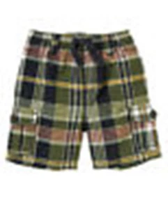 NWT Gymboree Baby Boy Pull-On Green Plaid Cargo Short Size 12-18 MOS - Picture 1 of 2