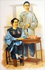 CHINE - DAME CHINOISE avec son FILS au 19e siècle -Planche couleur du 19e siècle
