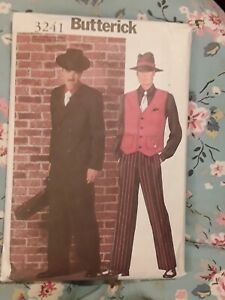 Vintage BUTTERICK Mens Gangster Suit.  3241  All Sizes