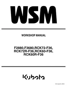 Kubota F 2880,F 3680,RCK 72-F36,RCK 60-F36 - Workshop Manual - Reparaturhandbuch - Picture 1 of 1