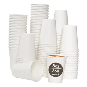 360 Count 8 oz Paper Cups, Disposable Paper Coffee Cups 8 oz,Hot Beverage - Picture 1 of 8