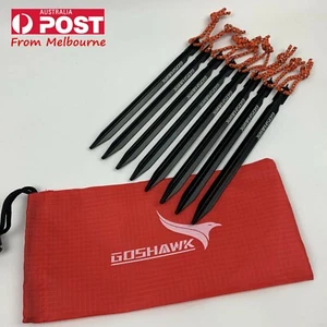 8 Pcs 18cm Aluminum Alloy Outdoor Camping Trip Tent Peg Ground Nail Stakes Tri - Picture 1 of 5