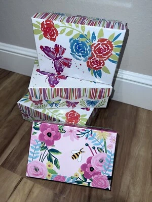 Cardboard Paper Butterfly Gift Box With Bow Set Of 4 - Image 1 of 4