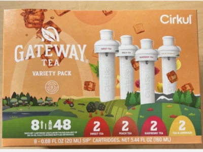 Gateway TEA Cirkul Life Sip Cartridges - Variety Pack (8 Pack) Expire 2026