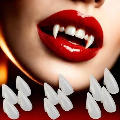 Colmillos de dientes de vampiro CPSYUB - Colmillos de vampiro de Halloween para niños adultos, té falso... Foto 1 de 4