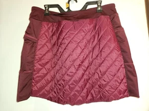NEW XXL Women's Maroon Red Quilted Puffer Skirt Insulated Warm Winter Cold - Picture 1 of 4