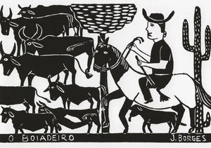 Postcard Jose Francisco Borges "The Ox Herder" Brazilian Folk Art MINT Unused - Picture 1 of 1