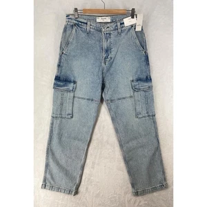 Hollister Jeans 32 x 30 Cargo Y2K Baggy Denim distressed helle Waschung Grunge NEU $ 70 - Bild 1 von 13