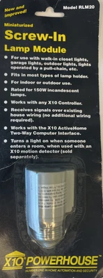 X10 POWERHOUSE Miniaturized Screw-In Lamp Module Model RLM20 - Image 1 of 2