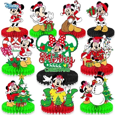 10pc Mickey Minnie Mouse Honeycomb Table Centerpiece Christmas Party Supply NEW - Image 1 of 3