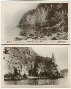 2 KARTEN - SCHMUGGLERHÖHLEN, STRAND, BIER - Devon Postkarte, Lilywhite Ltd - Bild 1 von 2