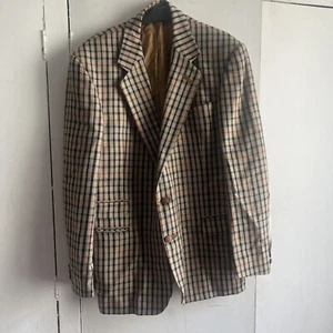 Daks Signature Karomuster Wollblazer Jacke mit Ellenbogenpatches 48" Brustumfang - Bild 1 von 7