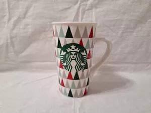 Starbucks 16oz Mermaid Mug Logo Tall Coffee Latte Cup White Color Tree Geometric - Picture 1 of 6