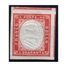 SARDEGNA 1863 40 CENTESIMI N.16Fa G.I MNH** DOPPIA EFFIGE