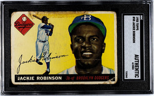 1955 Topps #50 Jackie Robinson SGC Authentic HOF Brooklyn Dodgers Baseball Card