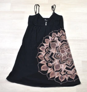 Lucky Brand Y2K Mandala Blumen Minikleid Festival Boho Hippie schwarz XS 2000er - Bild 1 von 4