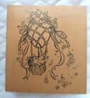 VINTAGE 1997 PSX K-2261 EASTER BUNNY EGG WOOD MOUNTED RUBBER STAMP MADE IN USA