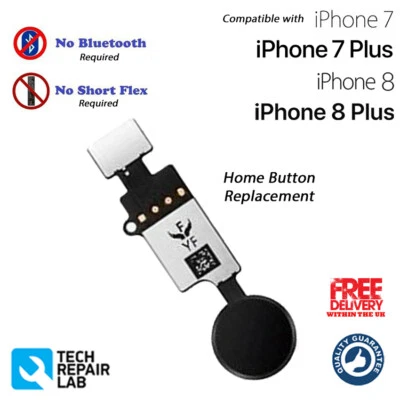 iPhone 7 / 7 Plus / 8 / 8 Plus /SE2 2020 Universal Home Button Replacement BLACK - Image 1 of 2